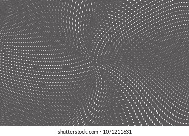 Soft wavys halftone dots pattern texture background. Black and white pixels. Modern dotted vector illustration. Abstract wavy lines. Points backdrop. Gradient spotted pattern