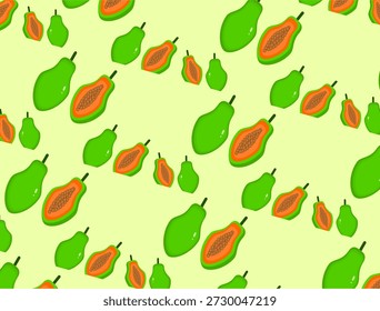 Fondo blanco suave con ilustraciones de papaya fresca, ideal para diseños tropicales, Materiales promocionales y contenido creativo