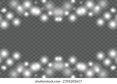 Fondo de trasplante de marco de superposición de luces blancas suaves de Bokeh 