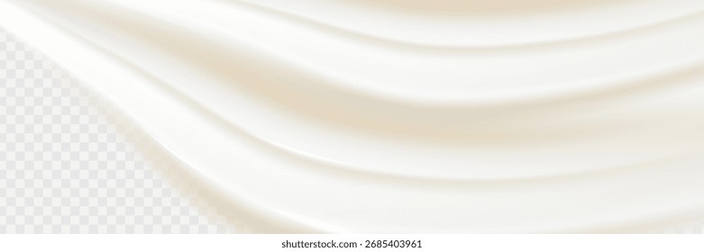 Suave flujo de esmalte cremoso blanco con textura de postre brillante suave.