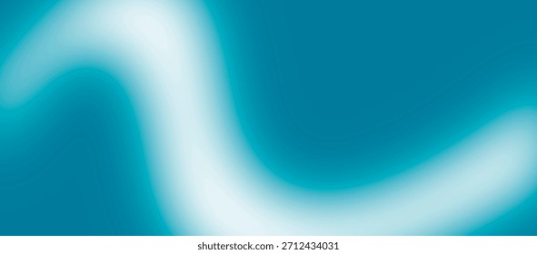 Una suave onda de gradiente blanco y cian se curva suavemente a través de un fondo azul oscuro-verde creando una luz abstracta