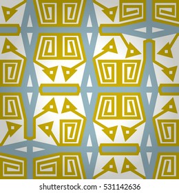 Soft white decorative seamless pattern background in egyptian style. Shining, contrast design for banner, textile, wallpaper or other purpose.