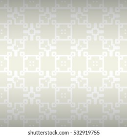 Soft white geometric seamless pattern background in labyrinth style.