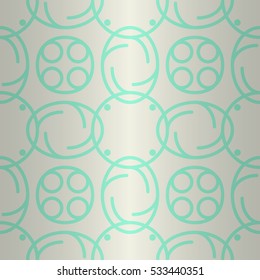 Soft white geometrical seamless pattern background in extraterrestrial style. Retro design. Clean mosaic repeatable backdrop. Bright, symmetric design for wallpaper, curtain, surface or other purpose.