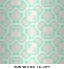 Soft white geometrical seamless pattern in primitive style. Simple mosaic repeatable backdrop. Vector background. Contemporary decor. Vivid, symmetric design for banner, ads, game or other purpose.