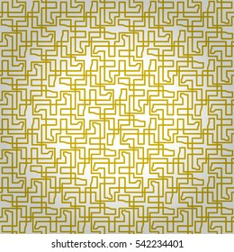 Soft white geometrical seamless pattern in circuit style. Vivid, symmetrical design for curtain, textile, ads or other purpose. Flat mosaic repeatable backdrop. Vector background.