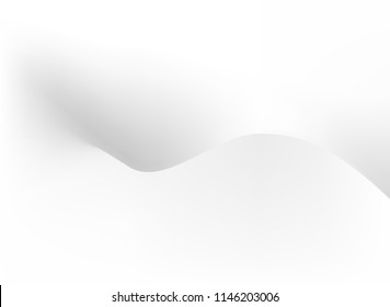 Soft white and gray color tone wavy minimal background.