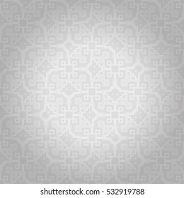 Soft white, light gray geometrical seamless pattern background in tribal style. Clean medley repeatable backdrop.
