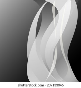 Soft white monochrome curl blend future power business line vector curve symbol bonfire template stream light graphic clean element card glow black vertical gray technology shape abstract wave modern