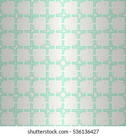 Soft white ornamental seamless pattern in quest style. Colored, graphical design for textile, banner, wallpaper or other purpose.