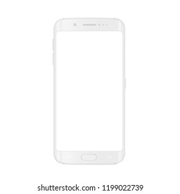 Soft white realistic new generation of modern vector smartphone. Realistic phone template for inserting any UI interface test or business presentation.