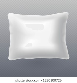 Soft white realistic pillow isolated on transparent background