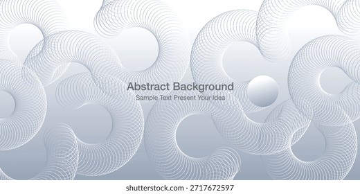 Soft white spiral abstract background vector with layered circular lines and subtle depth, creating a clean and elegant look for modern graphic design, cover page, banner, website and presentations.