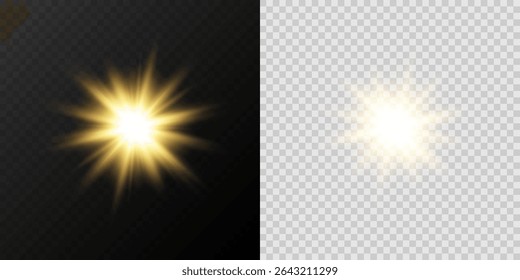Soft White Sunbeam with Optical Glow and Halo Light for Warm Summer or Heavenly Background Decoration.