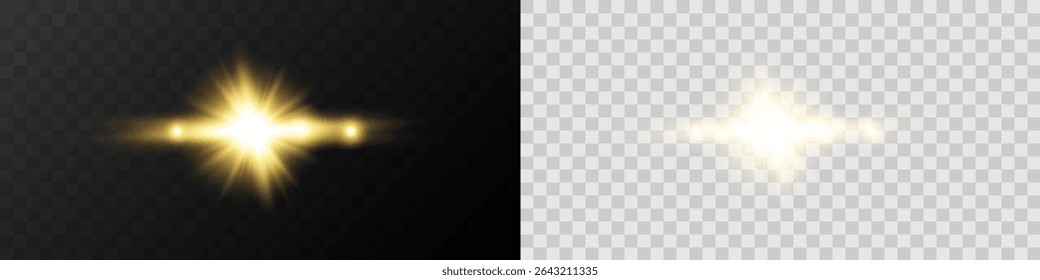 Soft White Sunbeam with Optical Glow and Halo Light for Warm Summer or Heavenly Background Decoration.