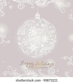 Soft wight Christmas ball made of snowflakes