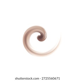 Suave maravilloso mezclado beige oscuro curvy eddy ripple de lujo aficionado. Hermosa deliciosa voluta fluida derretir dulce choco cremosa superficie con espacio para texto en franja blanca lechosa brillante en medio del embudo