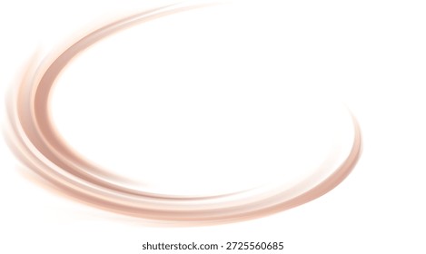 Suave maravilloso mezclado beige oscuro curvy eddy ripple de lujo aficionado. Hermosa deliciosa voluta fluida derretir dulce choco cremosa superficie con espacio para texto en franja blanca lechosa brillante en medio del embudo