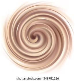 Soft wonderful mixed light khaki color curvy eddy ripple luxury fond. Sweet yummy ecru volute fluid smooth choco cremy sauce surface with space for text on glowing milky white border