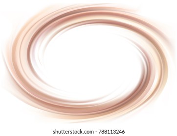 Soft wonderful mixed light khaki color curvy eddy ripple luxury fond. Sweet yummy ecru volute fluid smooth choco cremy sauce surface with space for text in glowing milky white center 