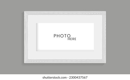 A soft Wooden texture frame on a dark wall background, uded in photo mock up vector design