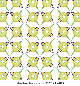 soft yellow background with repeated green abstract pattern