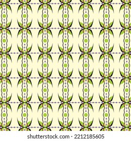 soft yellow background with repeated green abstract shape