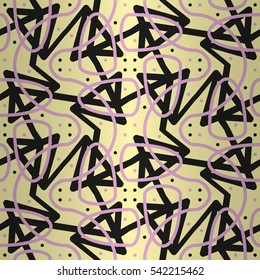 Soft yellow beige decorative seamless pattern in neon style.