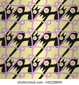 Soft yellow beige decorative seamless pattern in inwrought style. Classic design. Vivid, symmetrical design for wallpaper, banner, web or other purpose. Vector background.