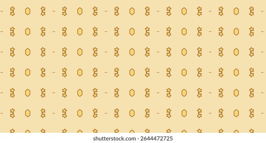 Biscoito amarelo suave e padrão de estrela em um fundo creme claro. Ideal para embrulhar, design infantil ou impressões com tema de padaria. Elementos repetitivos, doces e sem emenda.