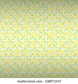 Soft yellow decorative seamless pattern in liner style. Knotty puzzle repeatable backdrop. Modern decor.