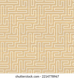 Soft yellow fancy seamless pattern in labyrinth style. Contemporary texture. Vector background.,Seamless pattern of tangled  lines on white background.