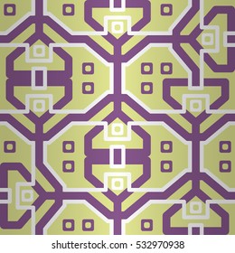 Soft yellow fancy seamless pattern background in tracery style. Contemporary decor.