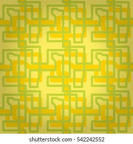 Soft yellow fancy seamless pattern in carpet style. Vivid, symmetric design for curtain, web, game or other purpose. Classic decor. Entangled mosaic repeatable backdrop.