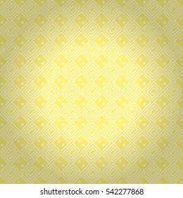 Soft yellow fancy seamless pattern in zig-zag style. Vector background.
