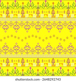Um padrão geométrico amarelo suave que é leve, suave e calmante — perfeito para têxteis modernos, decoração e temas de design suaves.