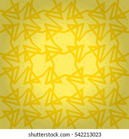 Soft yellow geometric seamless pattern in neon style. Vector background.