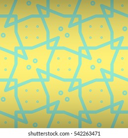 Soft yellow geometric seamless pattern in tribal style. Vector background. Bright, contrast design for curtain, game, carpet or other purpose.