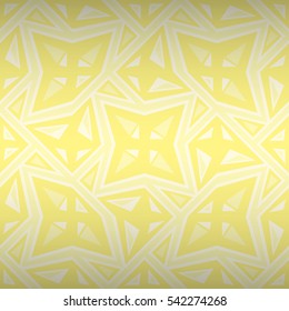 Soft yellow geometric seamless pattern in particle style. Vector background.