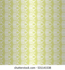 Soft yellow geometrical seamless pattern background in tribal style. Tangled medley repeatable backdrop.