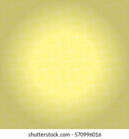 Soft yellow geometrical seamless pattern in laser cut style. Vector background. Retro tracery.