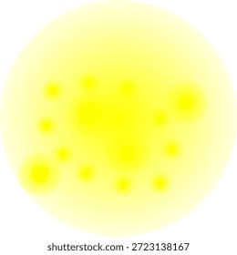 Suave aura amarilla brillante con partículas dispersas