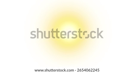 A soft yellow glowing orb with smooth gradient light rays, representing sunlight or a warm light source. Ideal for weather icons, lighting effects, or background overlays