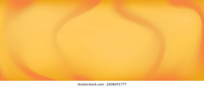 Soft Yellow Gradient Background with Fluid Halftone Texture. Warm and modern design with subtle flowing and wavy shapes with dots. Ideal for branding, print, web, comic art