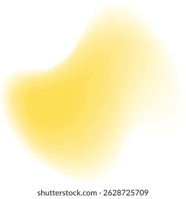 Elemento de design de forma orgânica gradiente amarelo suave