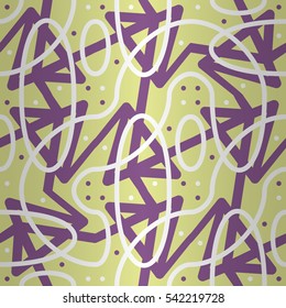 Soft yellow ornamental seamless pattern in fireworks style. Shining, symmetrical design for packing-paper, ads, fabric or other purpose. Complex tessellated repeatable backdrop. Actual decor.