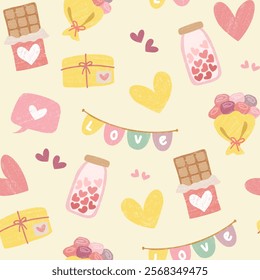 Soft Yellow Valentine-Themed Vector Pattern for Special Occasions and Anniversaries