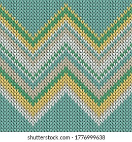 Las líneas de zal blandas de zig zal gritan un patrón geométrico sin costuras. Ornamento de medias de pullover. Patrón clásico de punto caliente sin costura. Ilustración de lienzo de tejido.