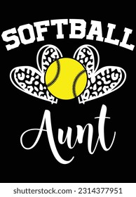Softball aunt vector art design, eps file. design file for t-shirt. SVG, EPS cuttable design file