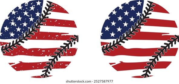 Softball Ball American Flag, US Flag, Baseball Cut Files